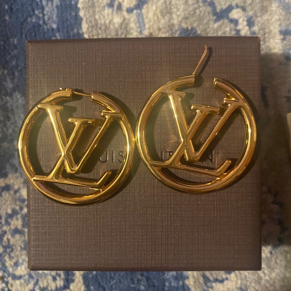 Louis Vuitton gold hoop earrings